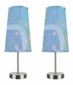 # 40084-5, 2-Pack Set - One-Light Candlestick Table Lamp, Contemporary Design in Satin Nickel, 14 1/4" High