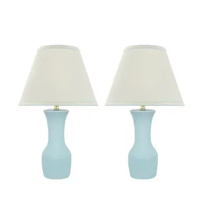 # 40208-32, Two Pack, 21" High Transitional Ceramic Table Lamp, Hardback Empire Shaped Lamp Shade in Off White, 12.5" Wide