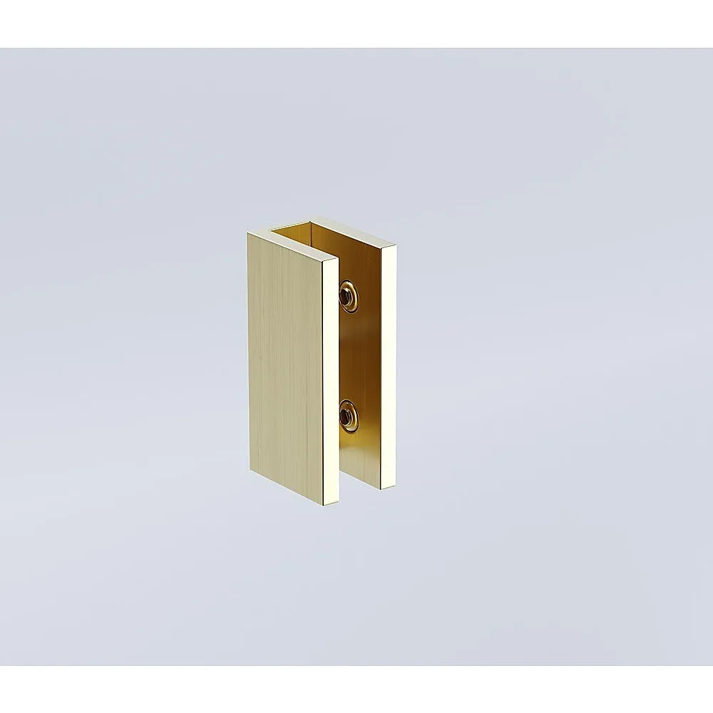 100x200cm Single Shower Glass Screen with Gold Wall U-Brackets