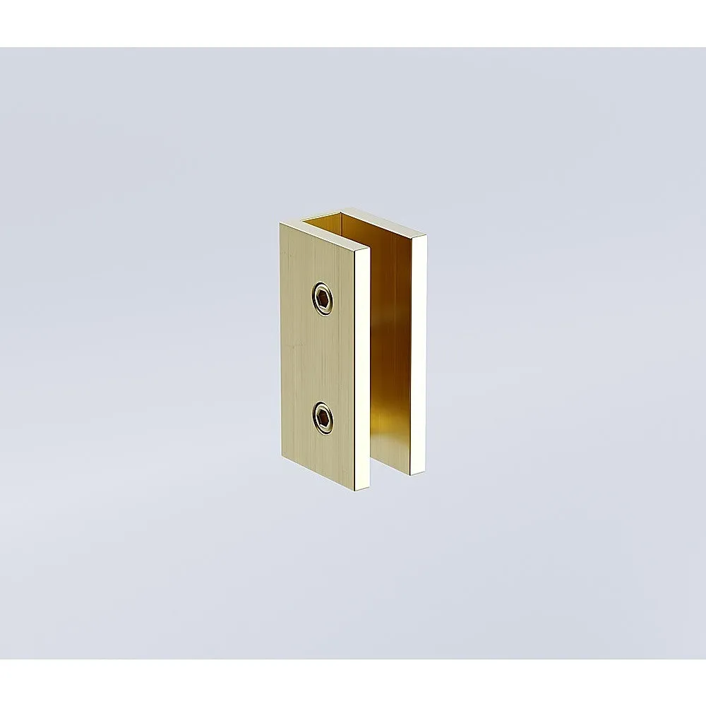 120x210cm Single Shower Glass Screen with Gold Wall & Floor U Brackets