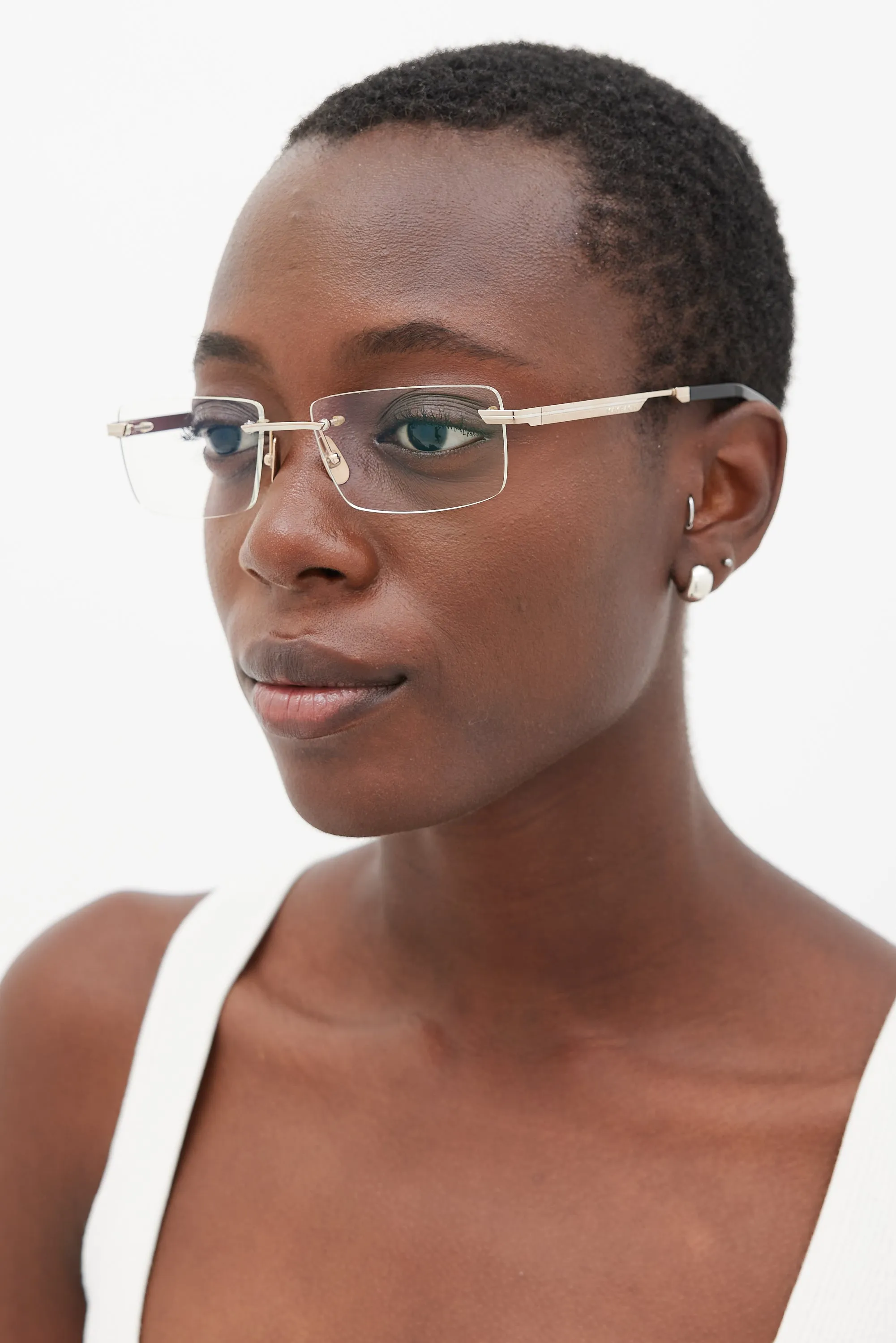24K Yellow Gold The Academic 1 Rectangular Sunglasses