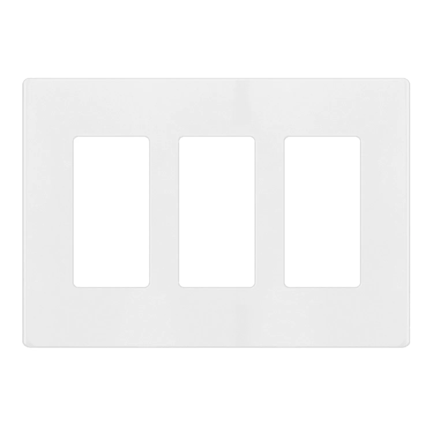 3-Gang Decorator Rocker Screwless Wall Plate White