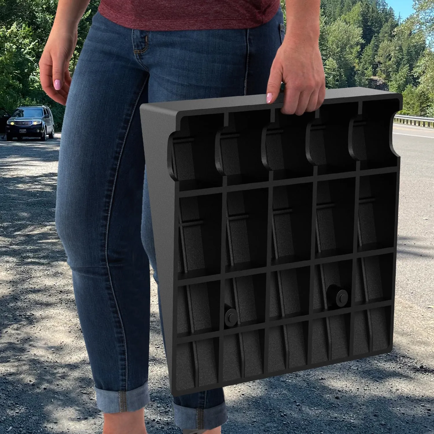 3.9 Inch 7000lbs Load Capacity Rise Height Heavy Duty Rubber Curb Ramp (Pair)