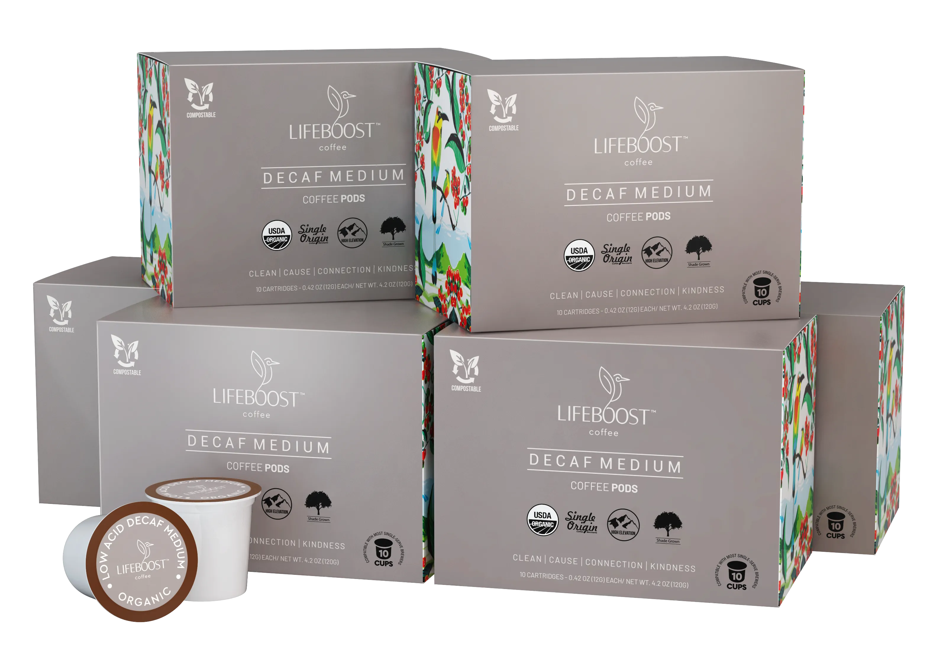 6 Medium Roast Decaf Coffee Pods - SP