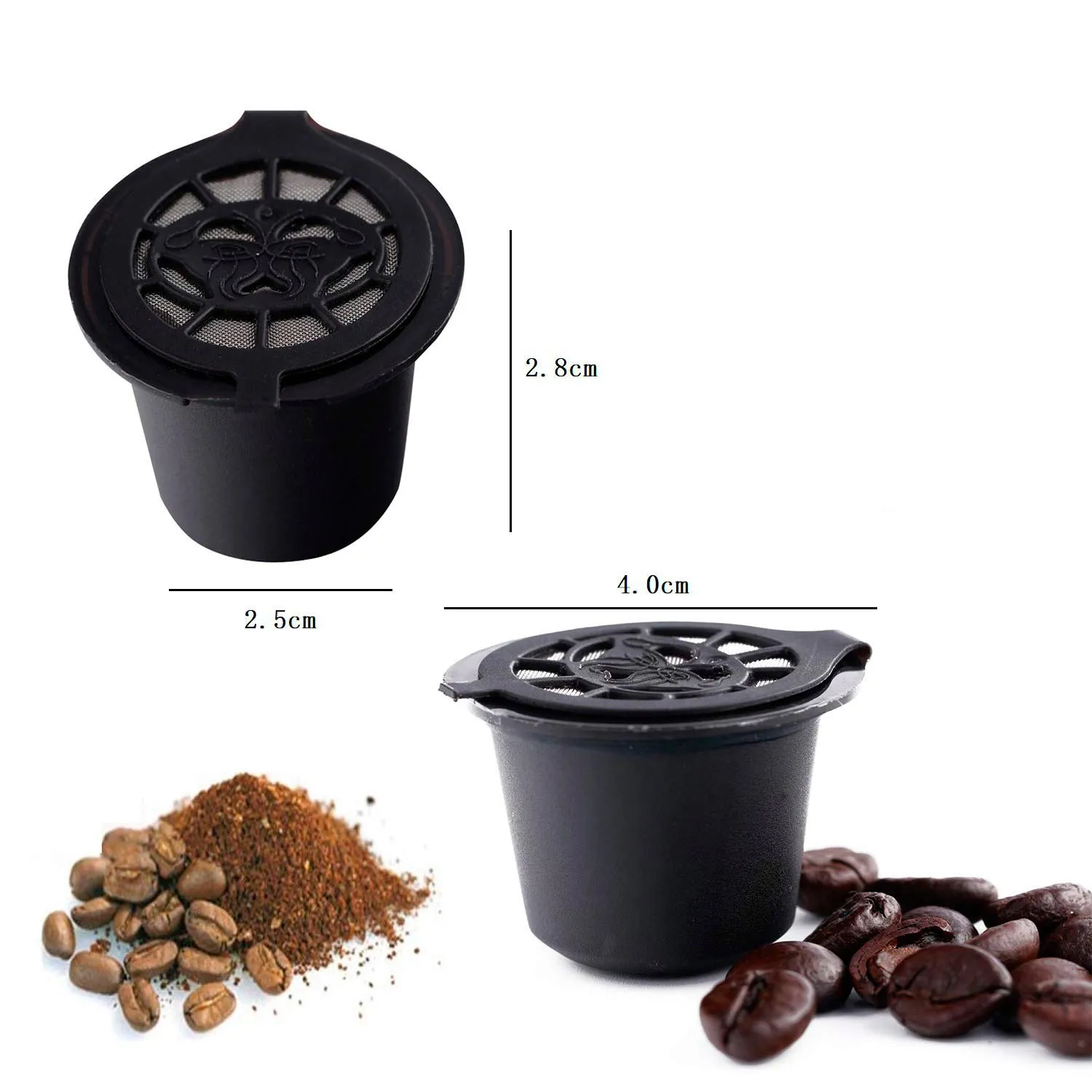 6 Pack Refillable Coffee Capsules Refilling Pods-Nespresso