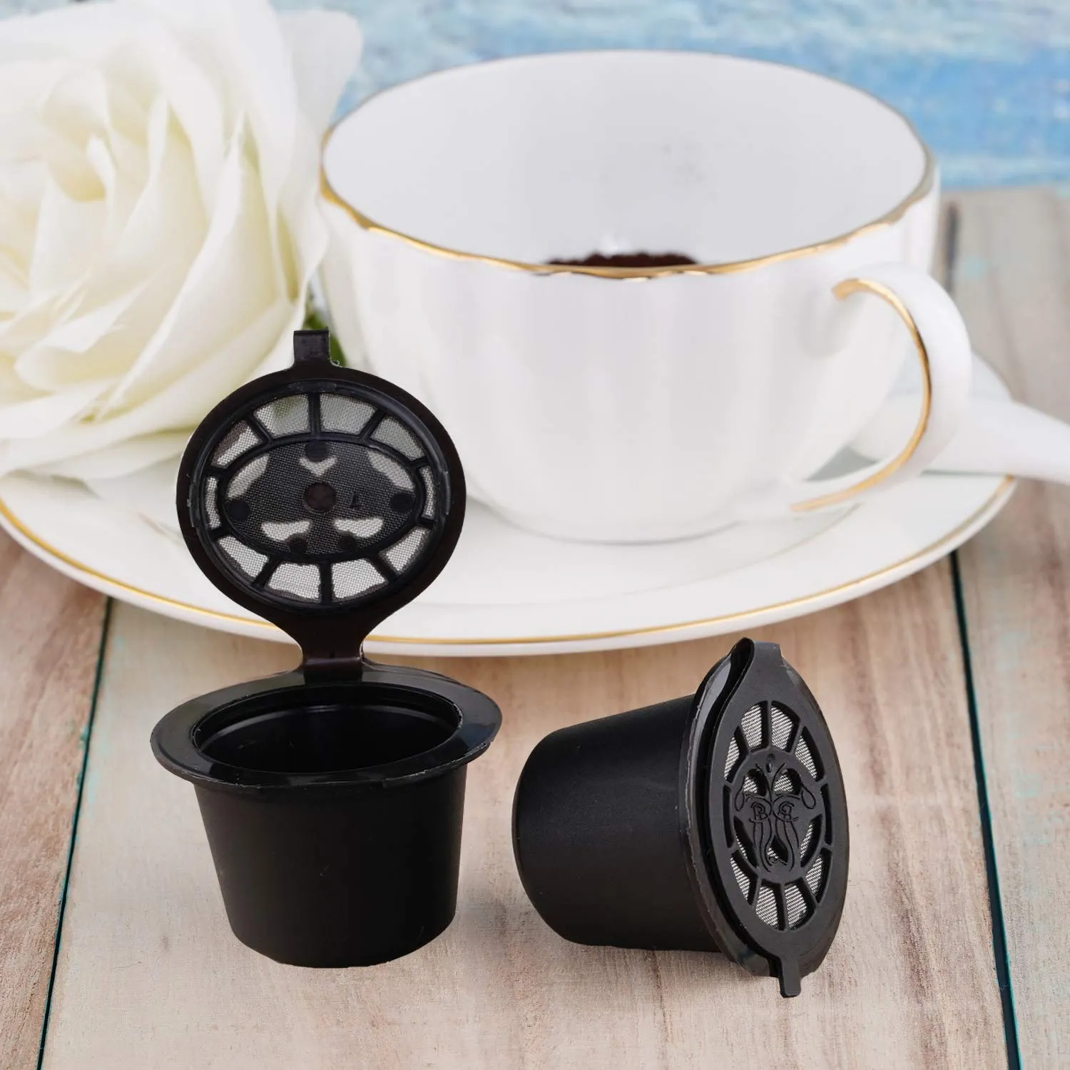 6 Pack Refillable Coffee Capsules Refilling Pods-Nespresso