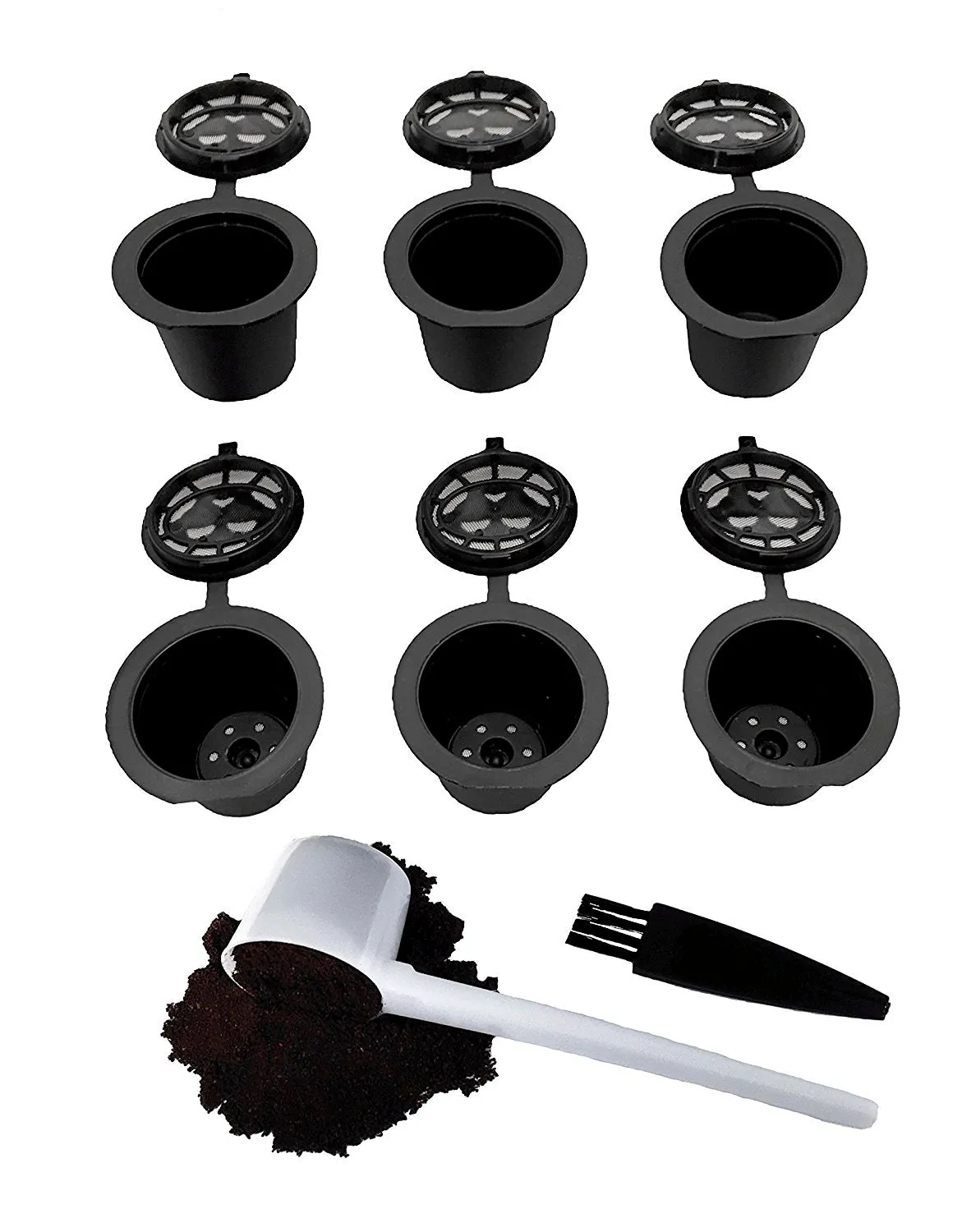 6 Pack Refillable Coffee Capsules Refilling Pods-Nespresso