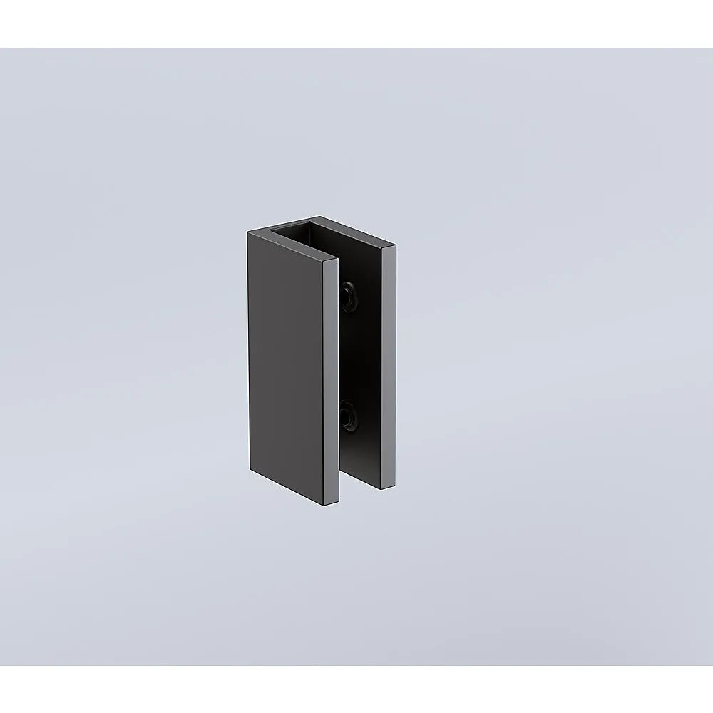 80x210cm Single Shower Glass Screen with Black Wall & Floor U Brackets