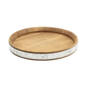 Acacia Wood Zinc Banded Serving Board 24cm- Pack 1