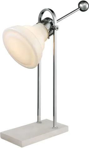Adjustable Vintage Ball Handle Desk Lamp In Polished Nickel