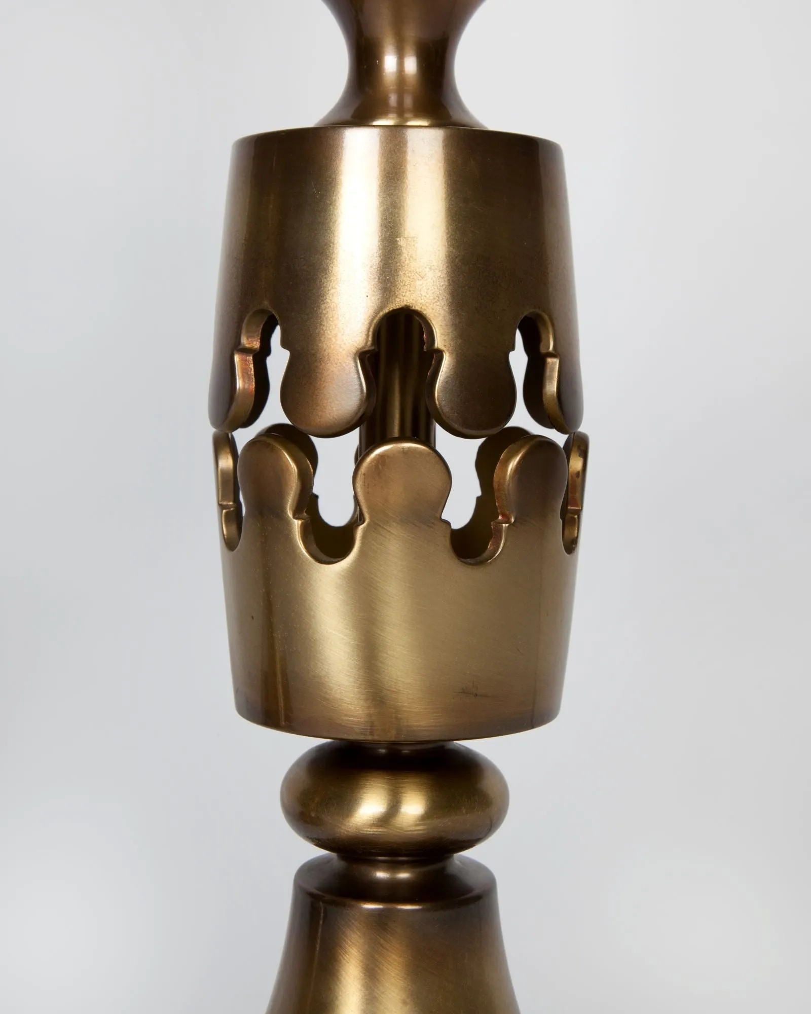 Aged Brass Baluster Form Lamps