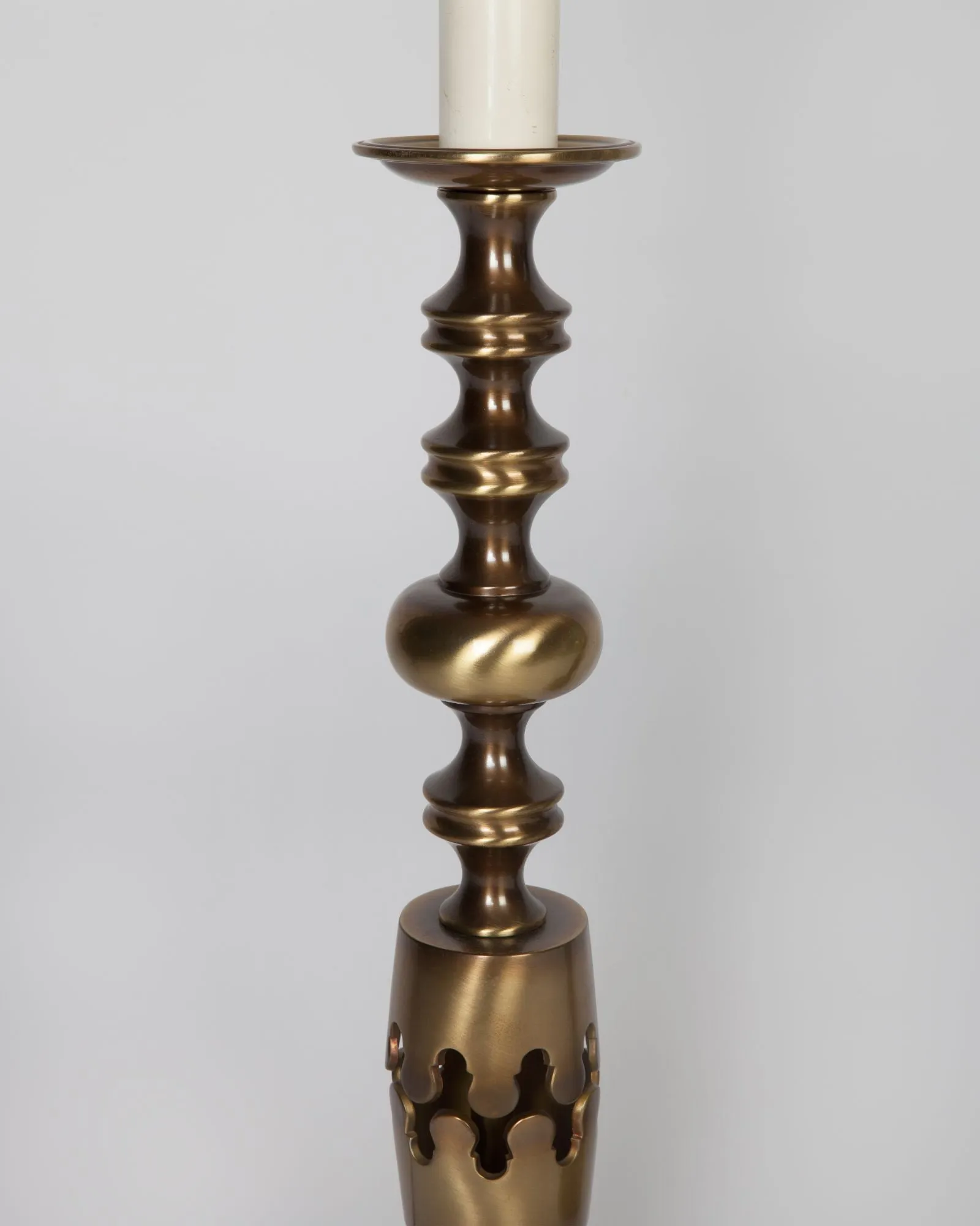 Aged Brass Baluster Form Lamps