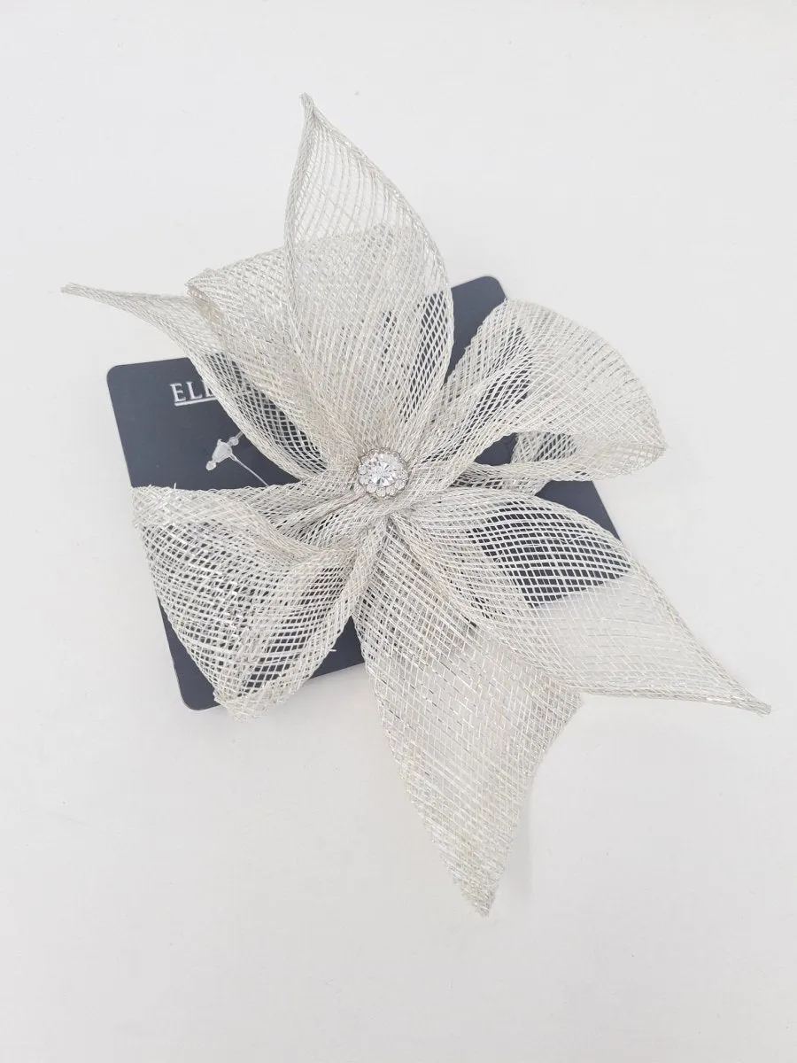 Alice Silver Hair Slide Clip On Fascinator