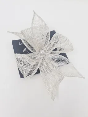Alice Silver Hair Slide Clip On Fascinator