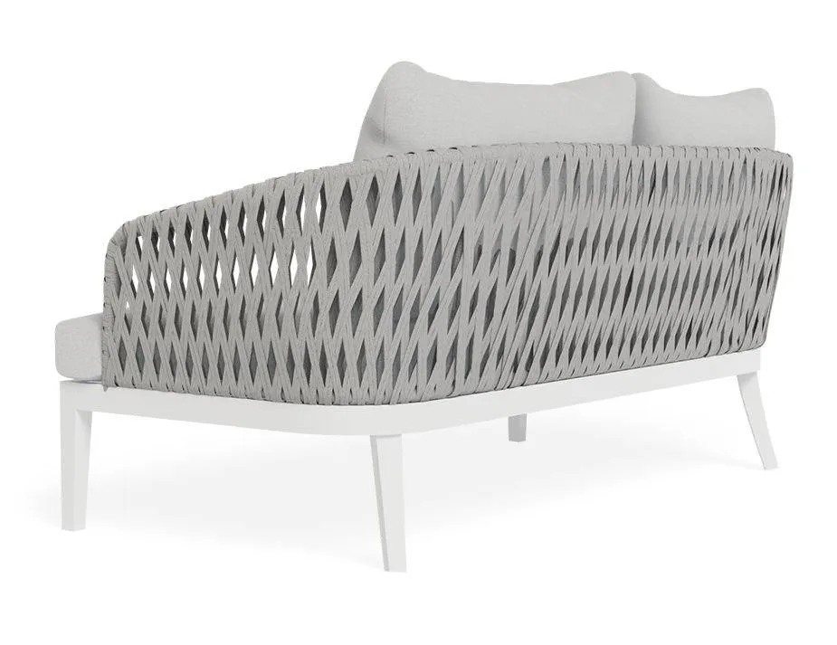 Alma Lounge Chair - Outdoor - Two Seater - White - Light Grey Cushion