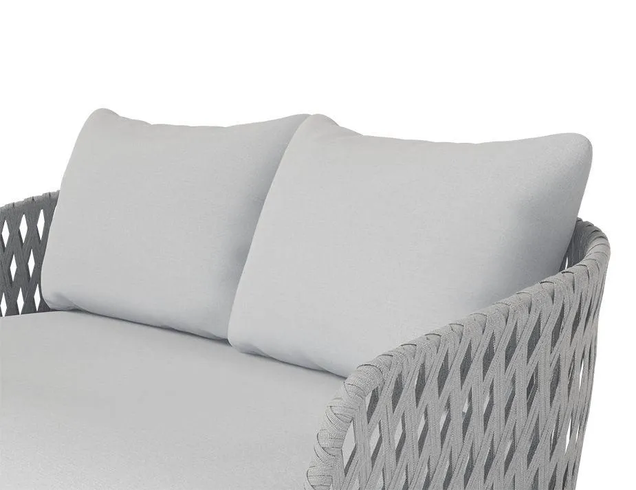Alma Lounge Chair - Outdoor - Two Seater - White - Light Grey Cushion