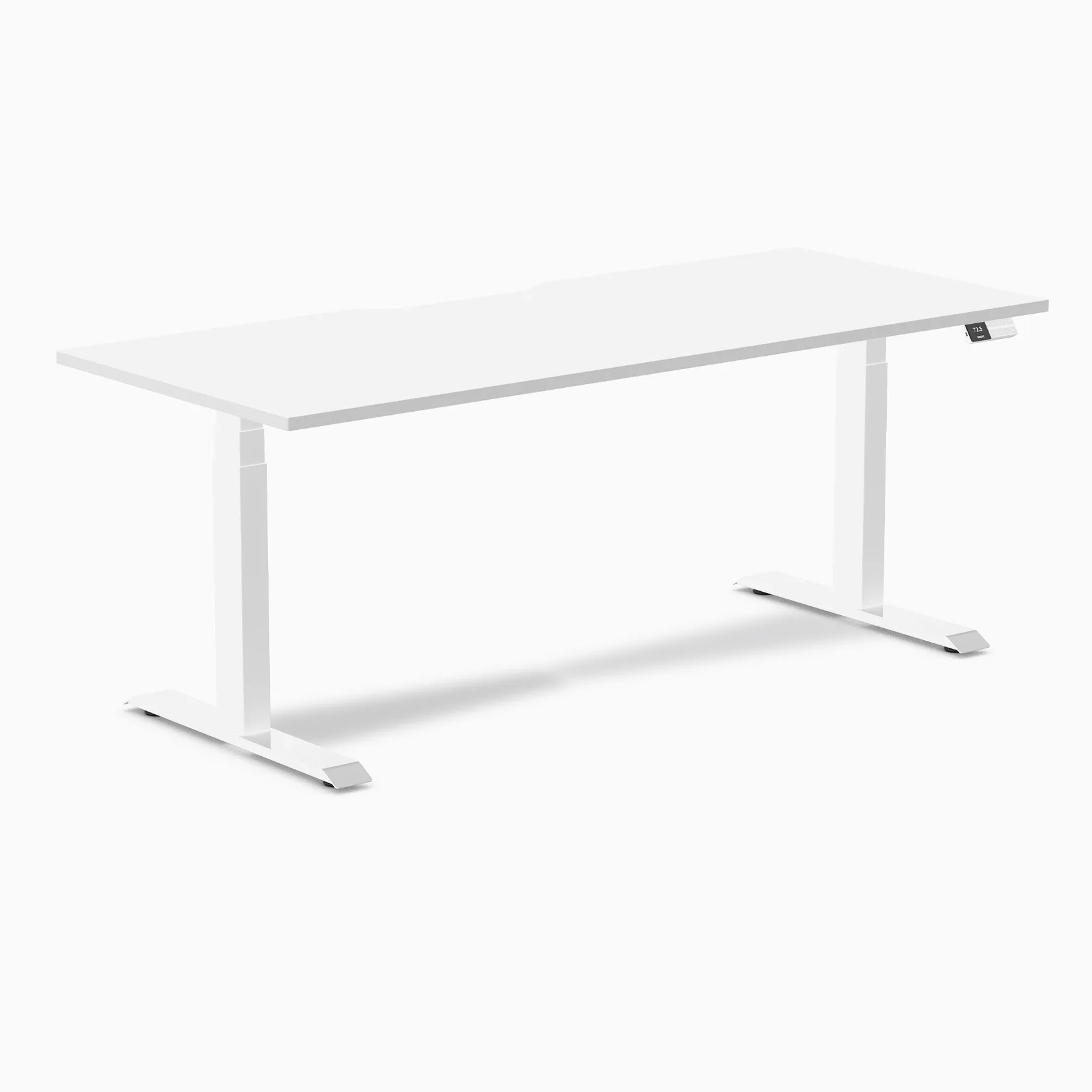 Almost Perfect Desky Dual Scalloped Melamine Sit Stand Desk