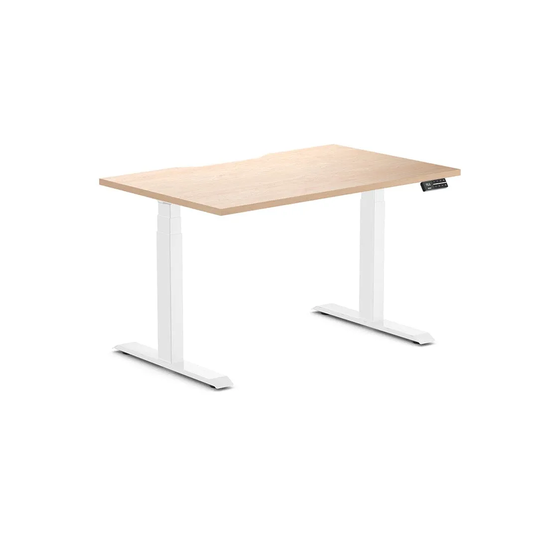 Almost Perfect Desky Dual Scalloped Melamine Sit Stand Desk