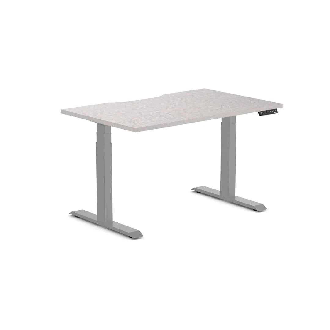 Almost Perfect Desky Dual Scalloped Melamine Sit Stand Desk