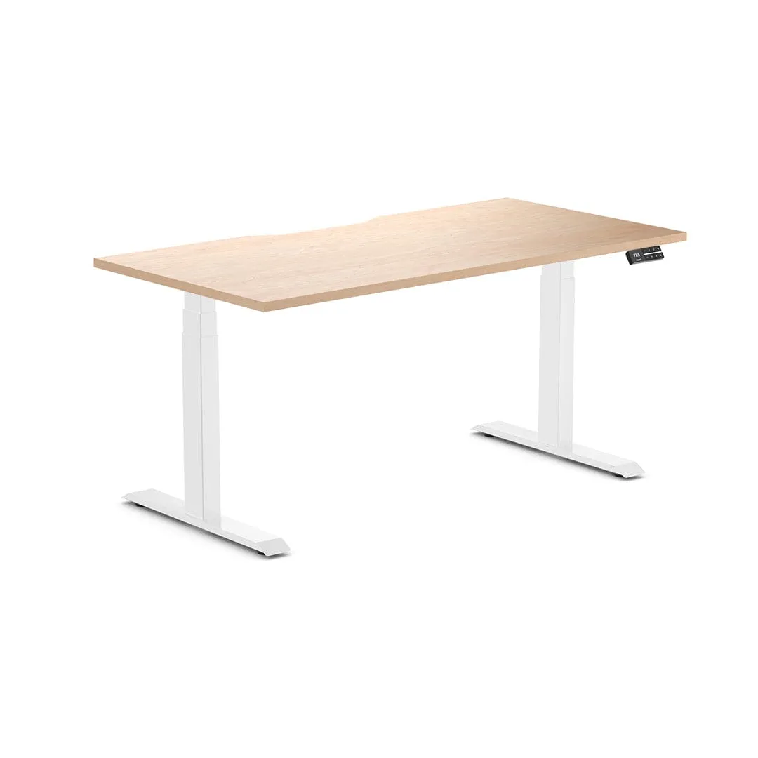 Almost Perfect Desky Dual Scalloped Melamine Sit Stand Desk