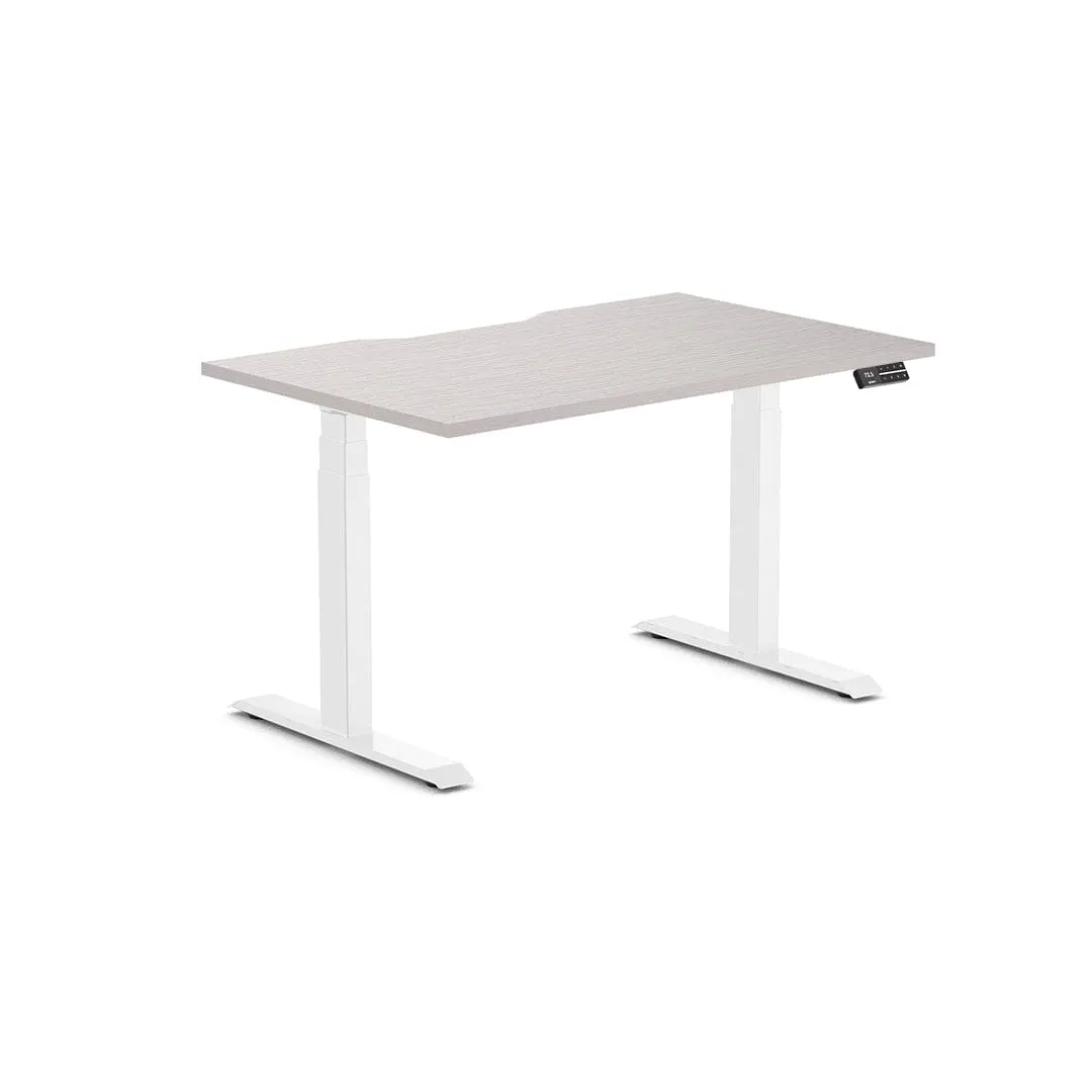 Almost Perfect Desky Dual Scalloped Melamine Sit Stand Desk