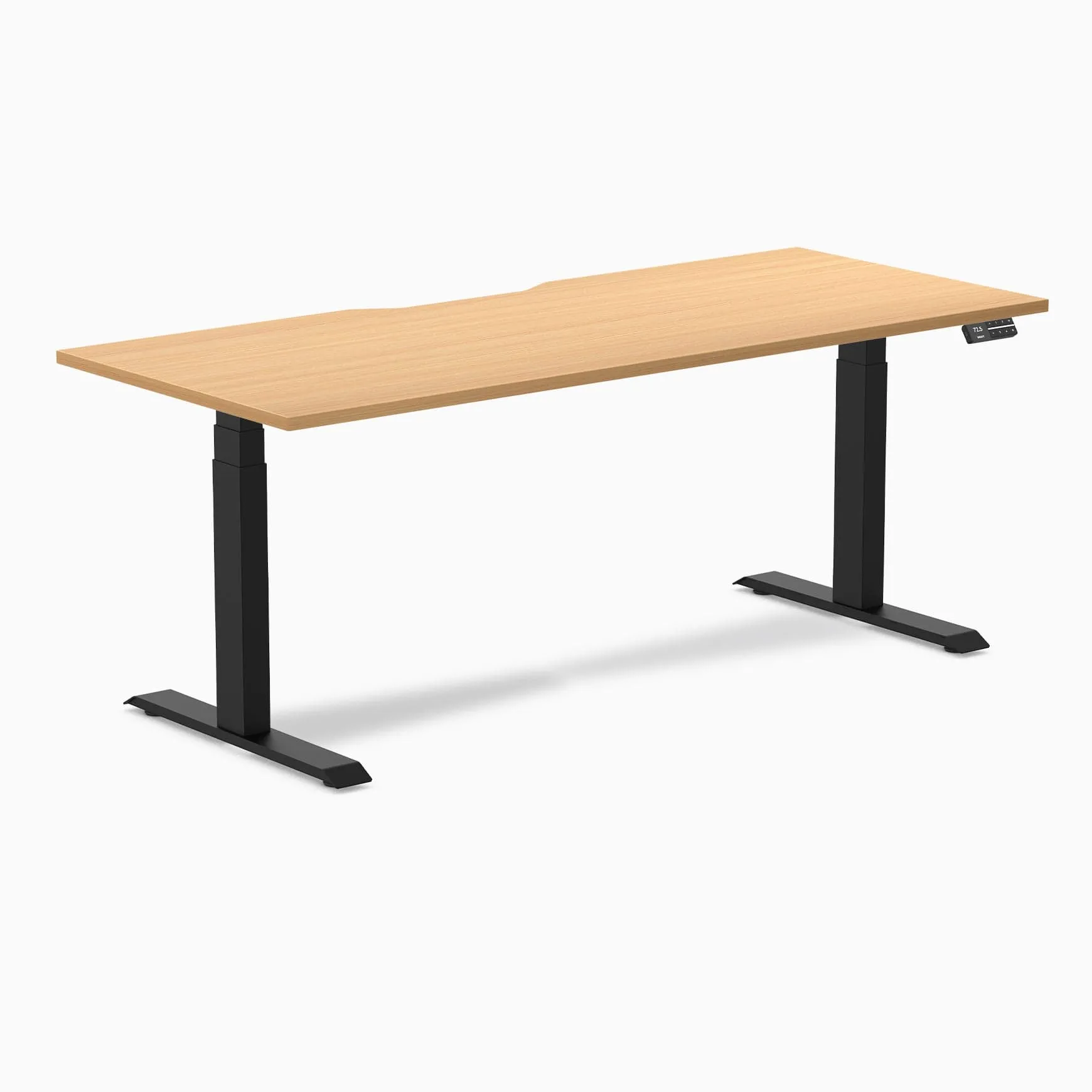 Almost Perfect Desky Dual Scalloped Melamine Sit Stand Desk