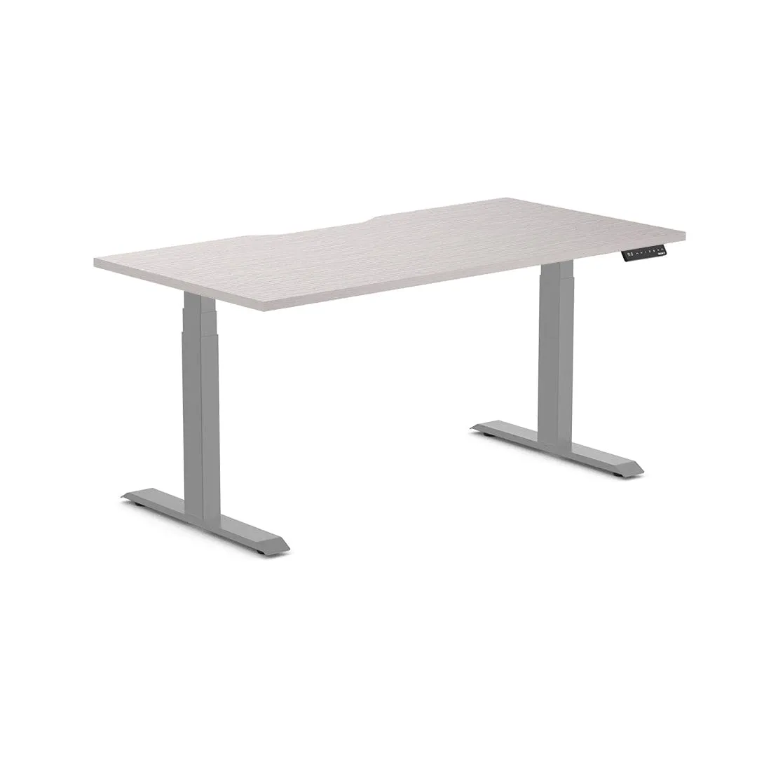 Almost Perfect Desky Dual Scalloped Melamine Sit Stand Desk