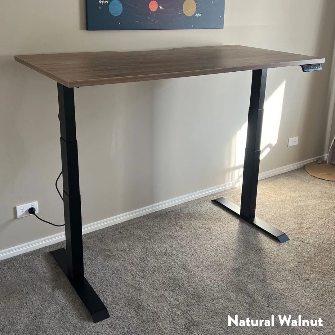Almost Perfect Desky Dual Scalloped Melamine Sit Stand Desk