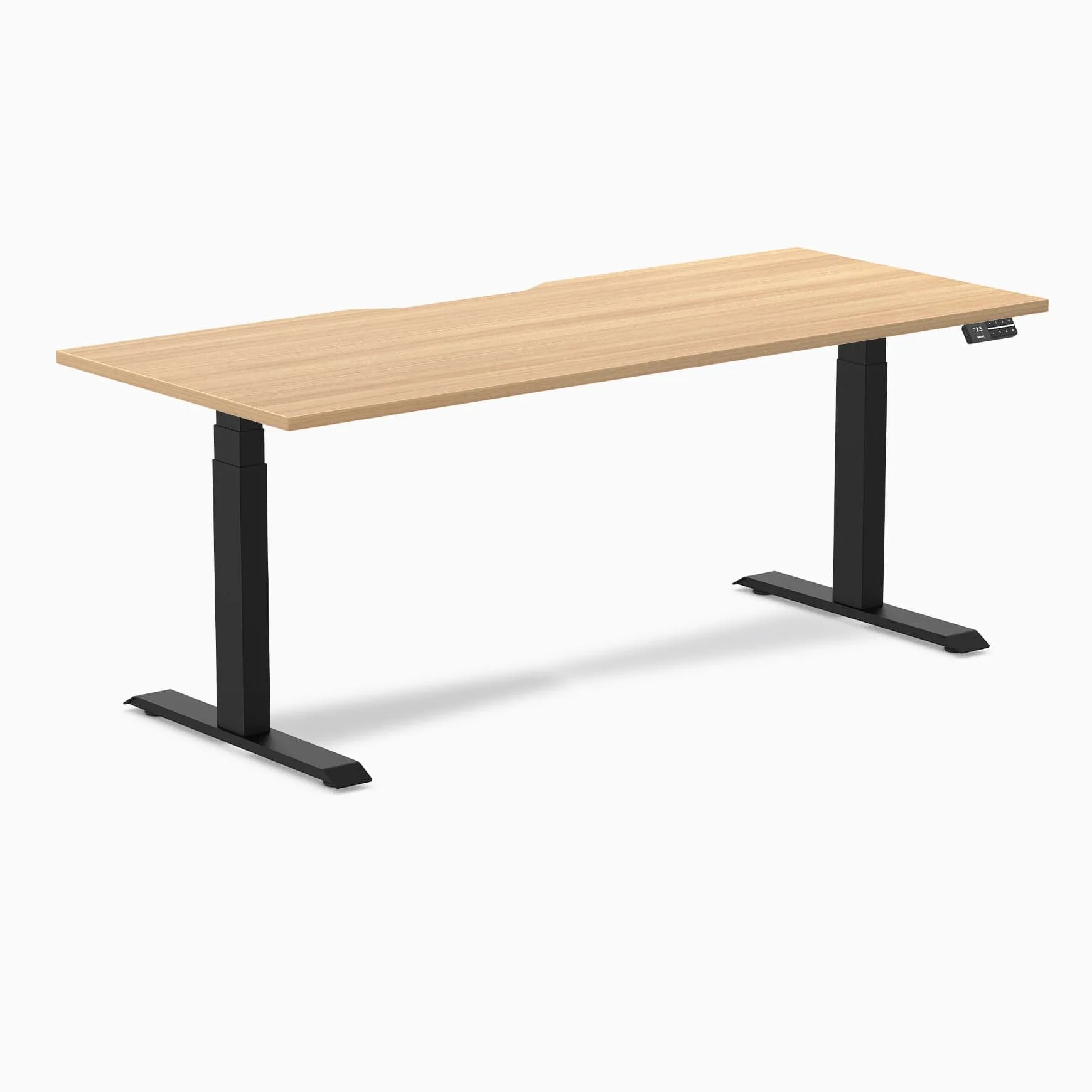 Almost Perfect Desky Dual Scalloped Melamine Sit Stand Desk
