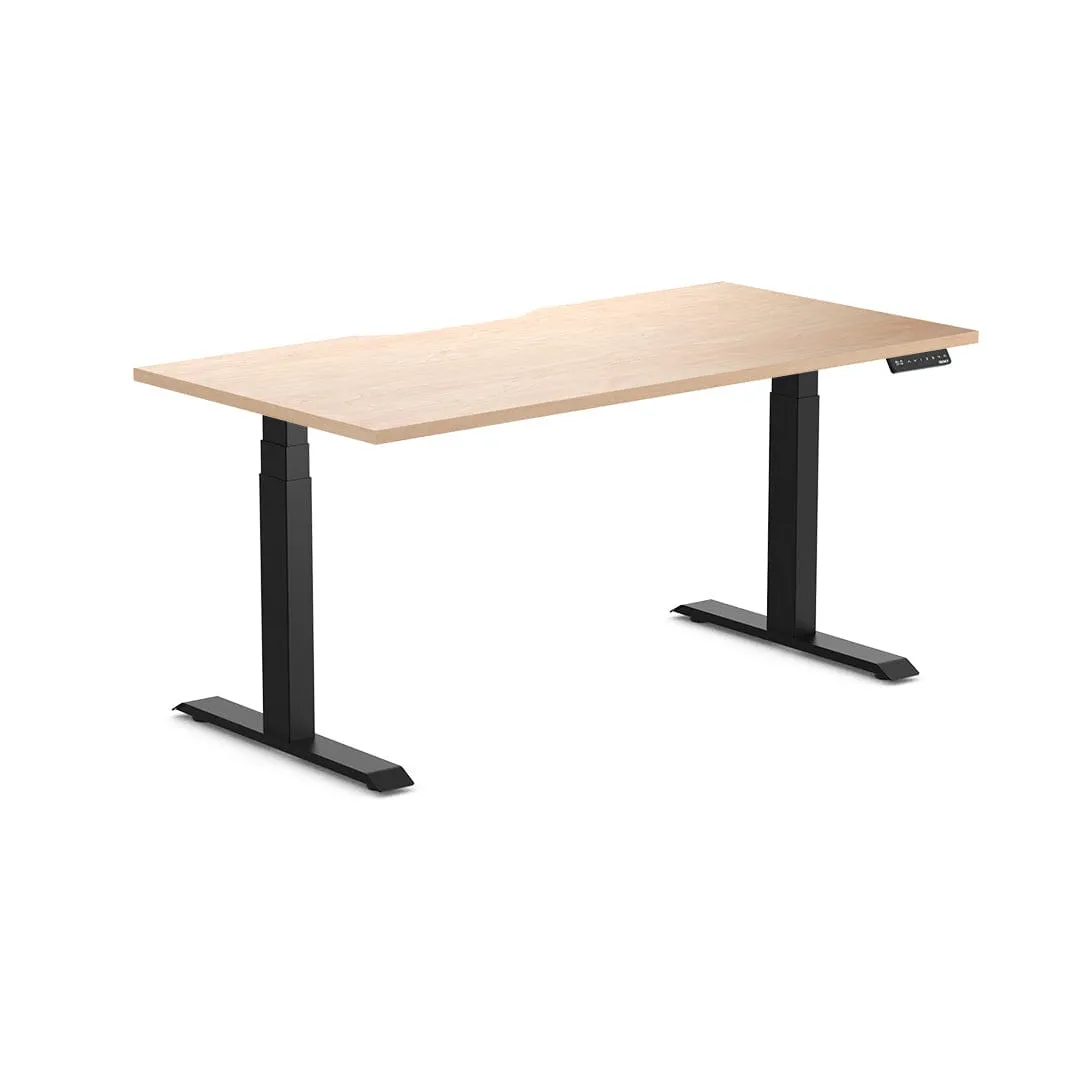 Almost Perfect Desky Dual Scalloped Melamine Sit Stand Desk