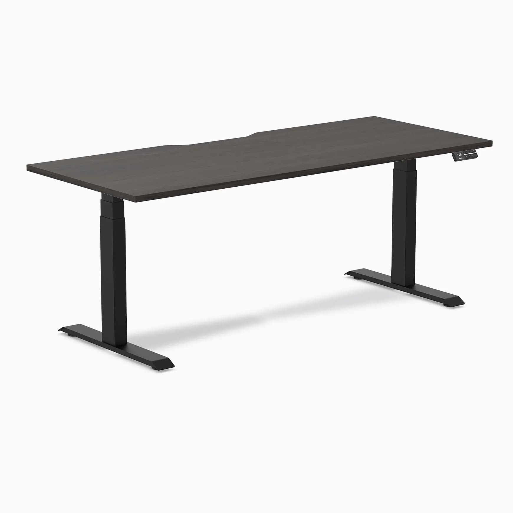 Almost Perfect Desky Dual Scalloped Melamine Sit Stand Desk