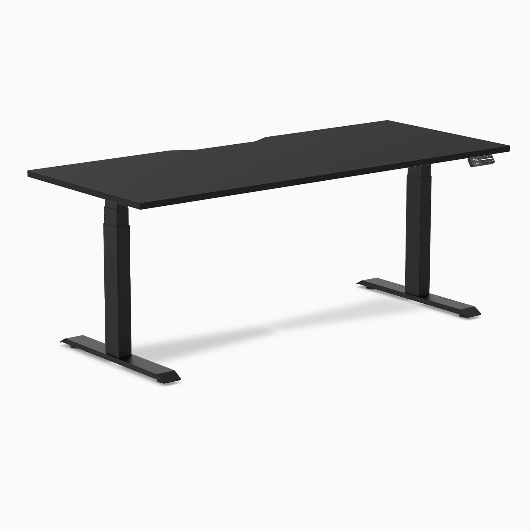 Almost Perfect Desky Dual Scalloped Melamine Sit Stand Desk