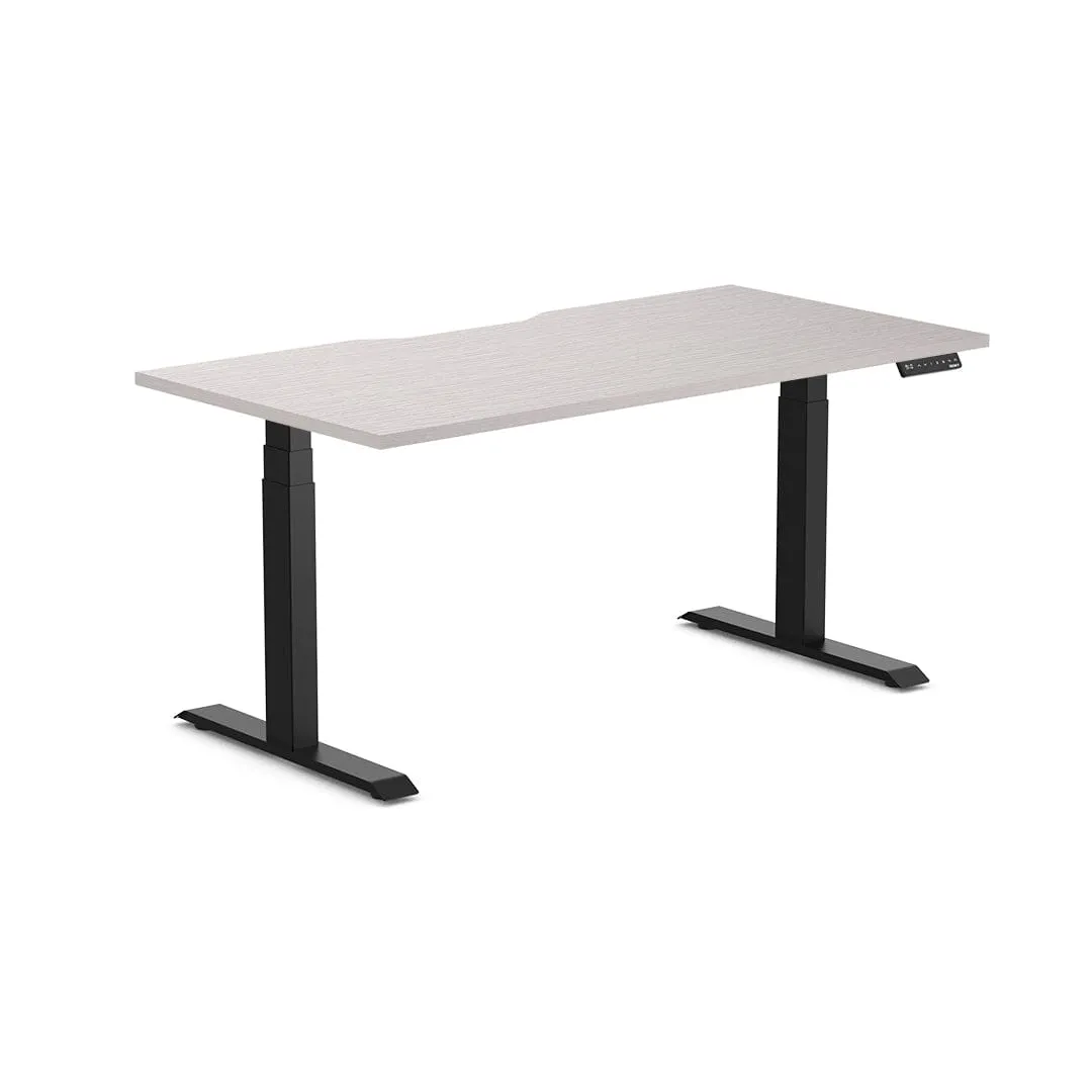 Almost Perfect Desky Dual Scalloped Melamine Sit Stand Desk