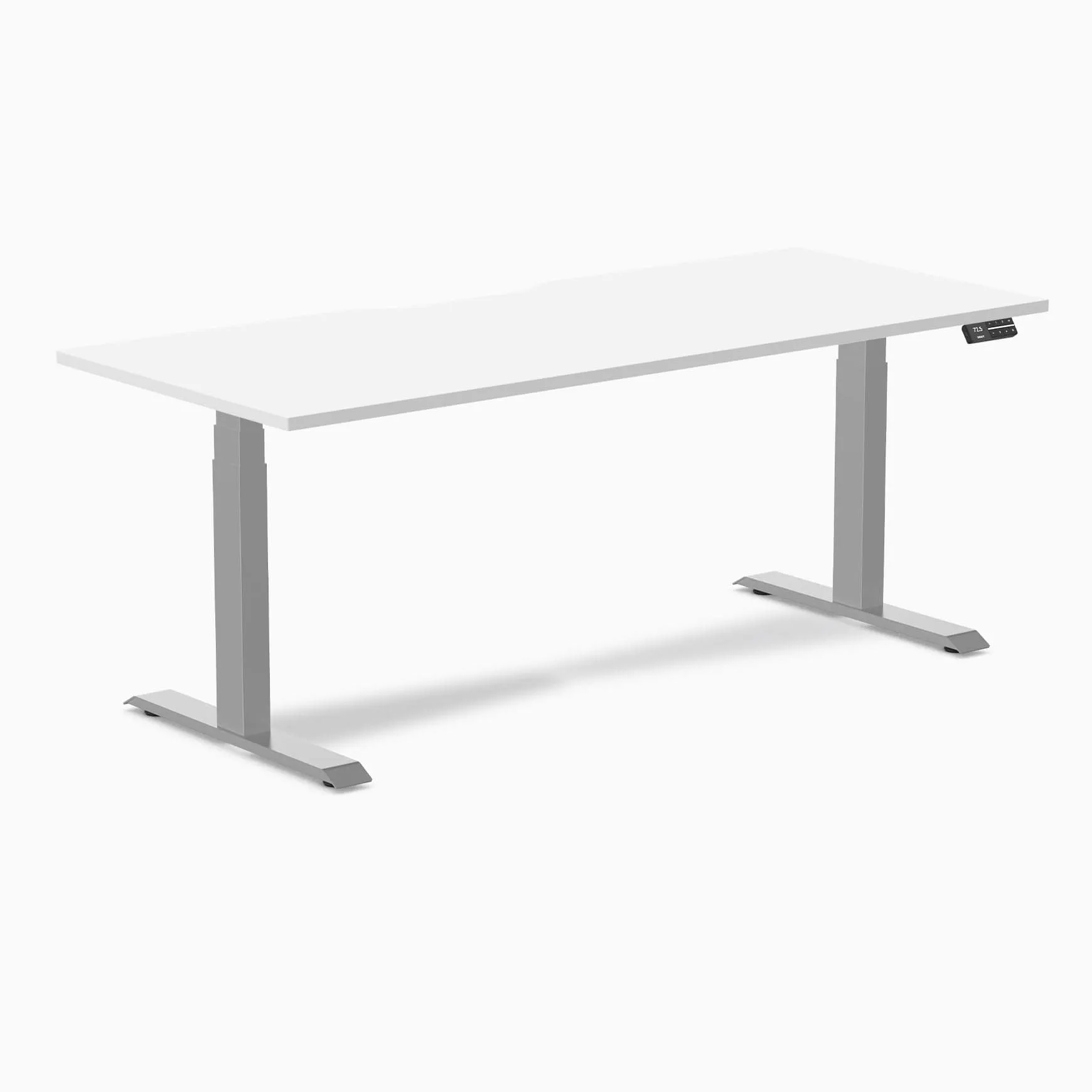 Almost Perfect Desky Dual Scalloped Melamine Sit Stand Desk