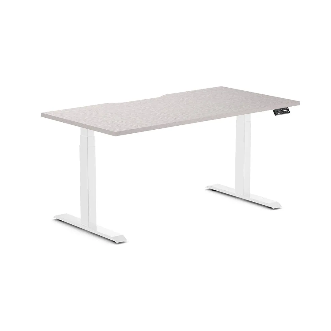Almost Perfect Desky Dual Scalloped Melamine Sit Stand Desk