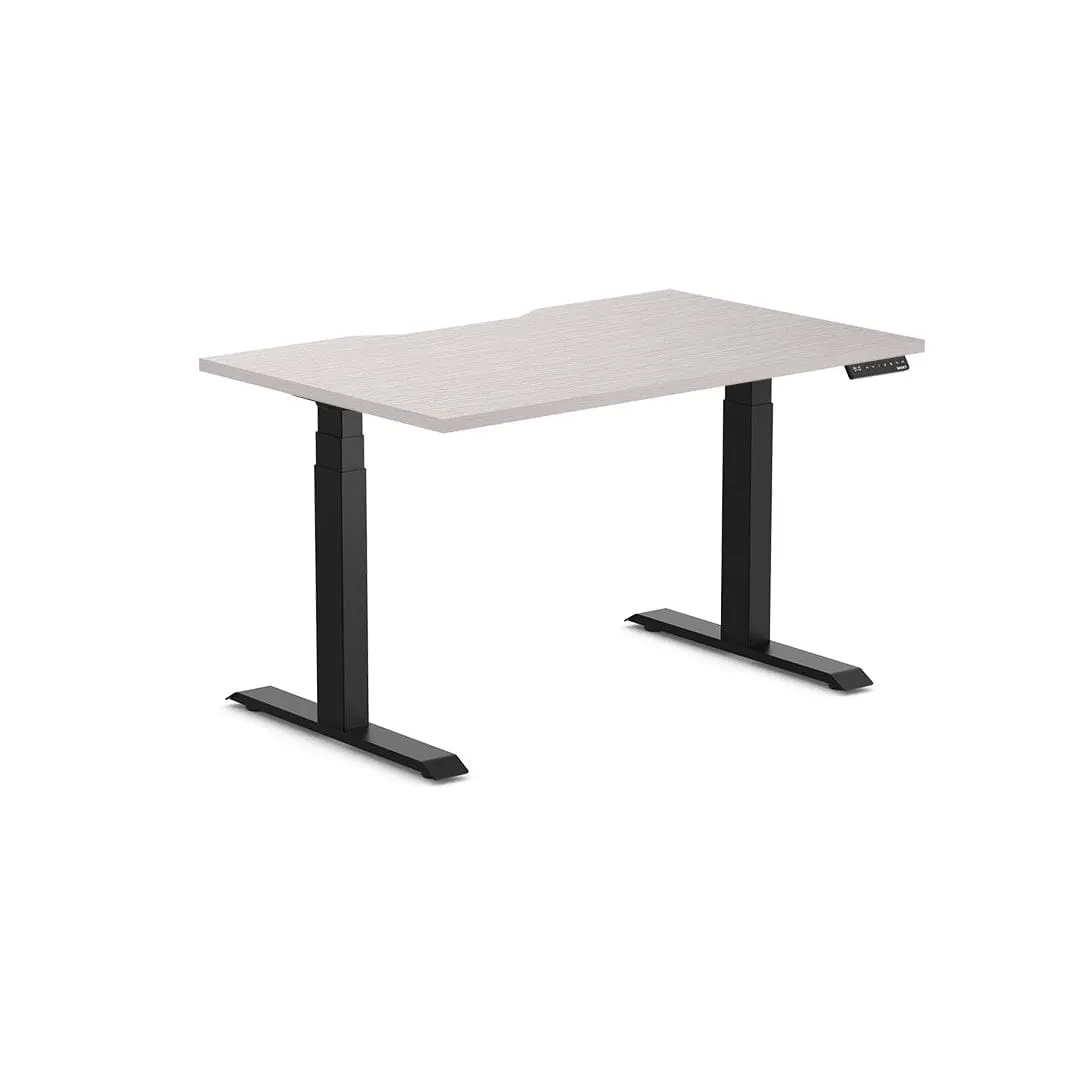 Almost Perfect Desky Dual Scalloped Melamine Sit Stand Desk