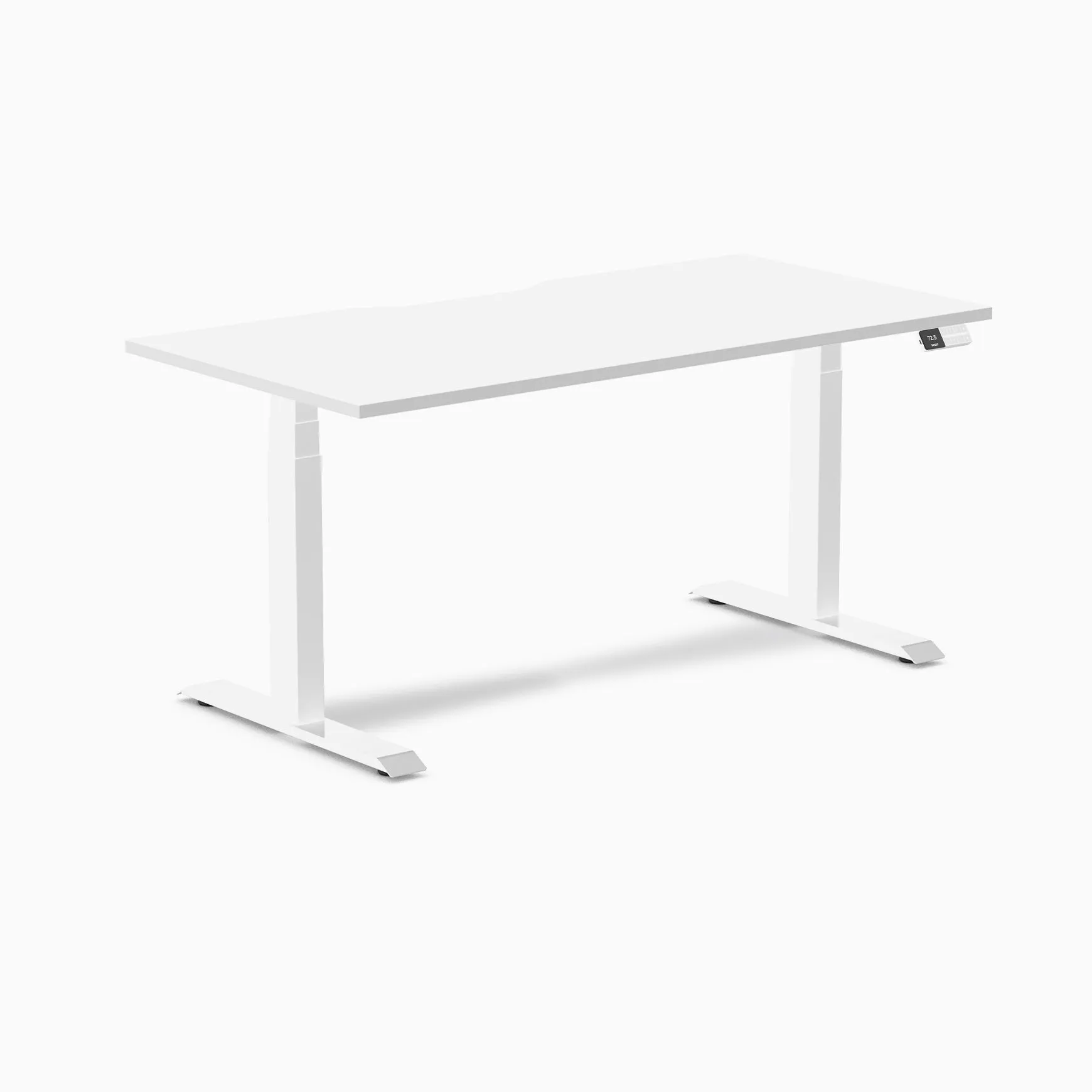 Almost Perfect Desky Dual Scalloped Melamine Sit Stand Desk