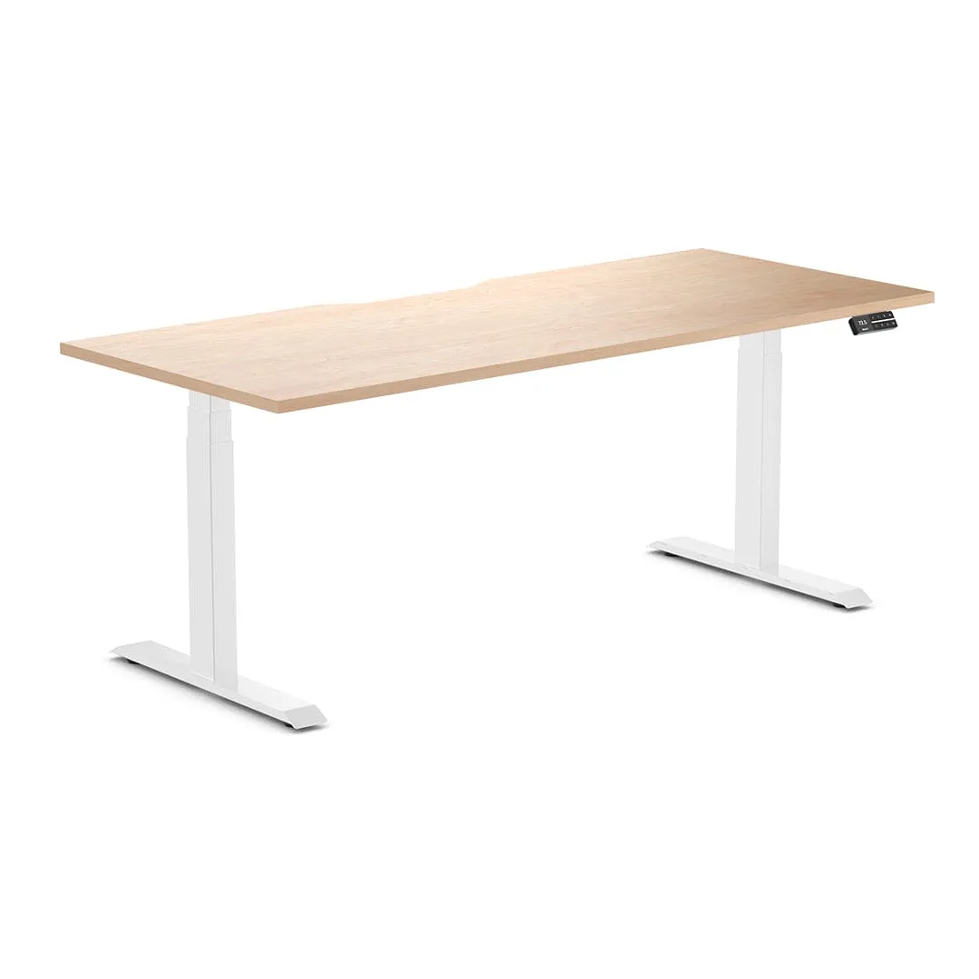 Almost Perfect Desky Dual Scalloped Melamine Sit Stand Desk