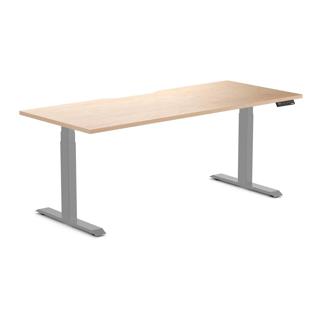 Almost Perfect Desky Dual Scalloped Melamine Sit Stand Desk