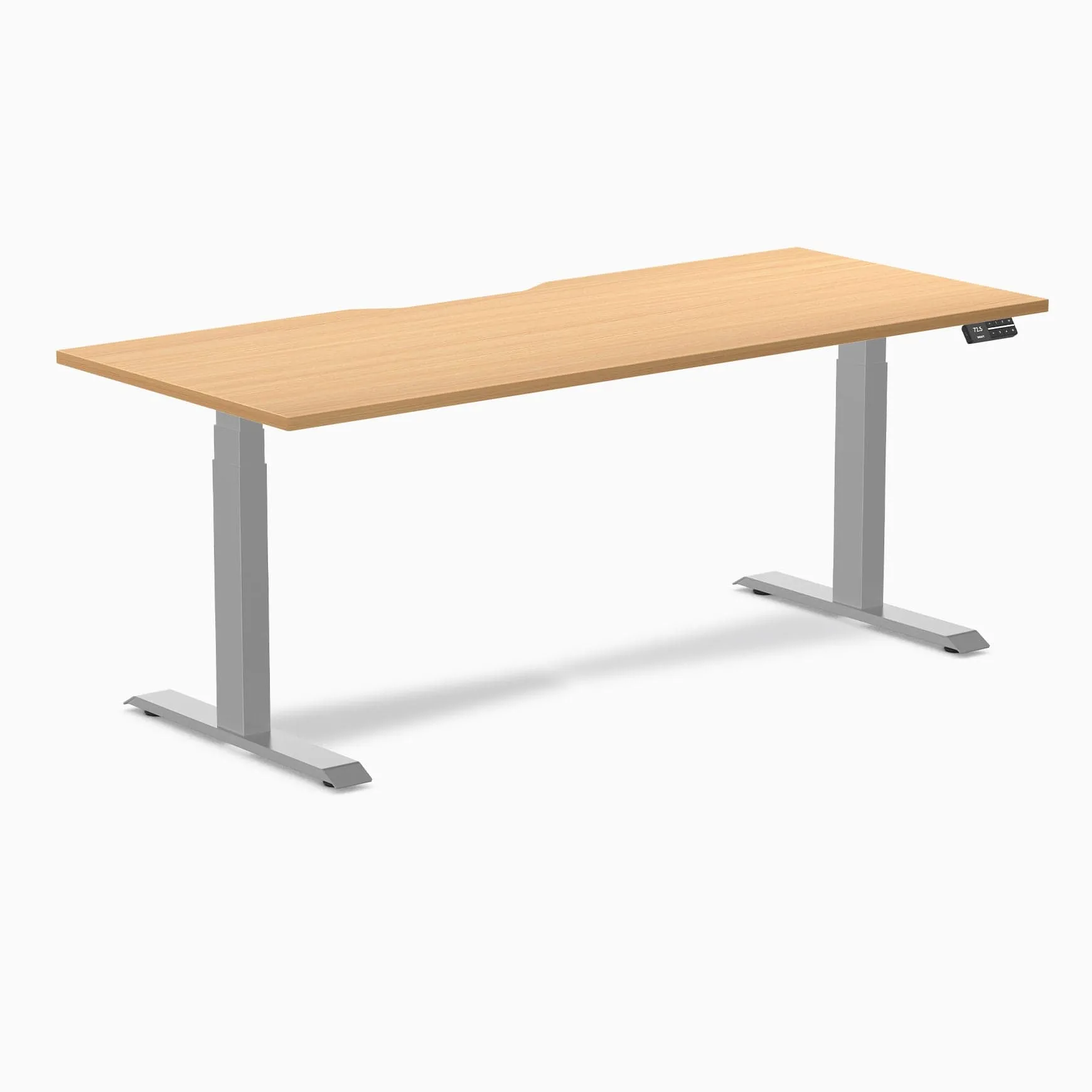 Almost Perfect Desky Dual Scalloped Melamine Sit Stand Desk