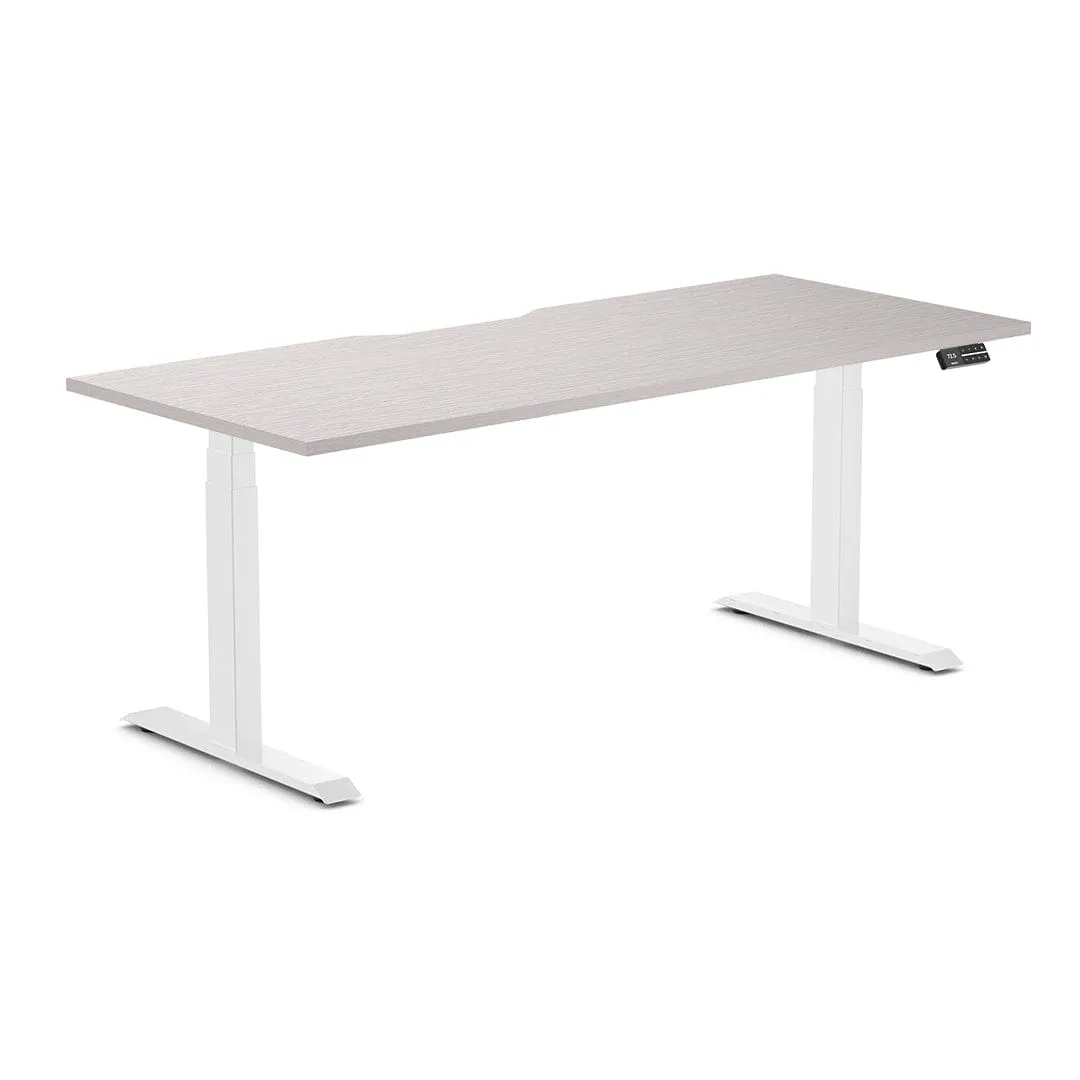 Almost Perfect Desky Dual Scalloped Melamine Sit Stand Desk
