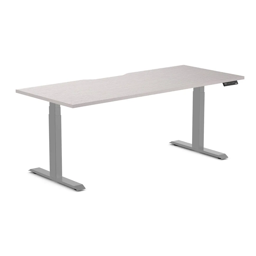 Almost Perfect Desky Dual Scalloped Melamine Sit Stand Desk