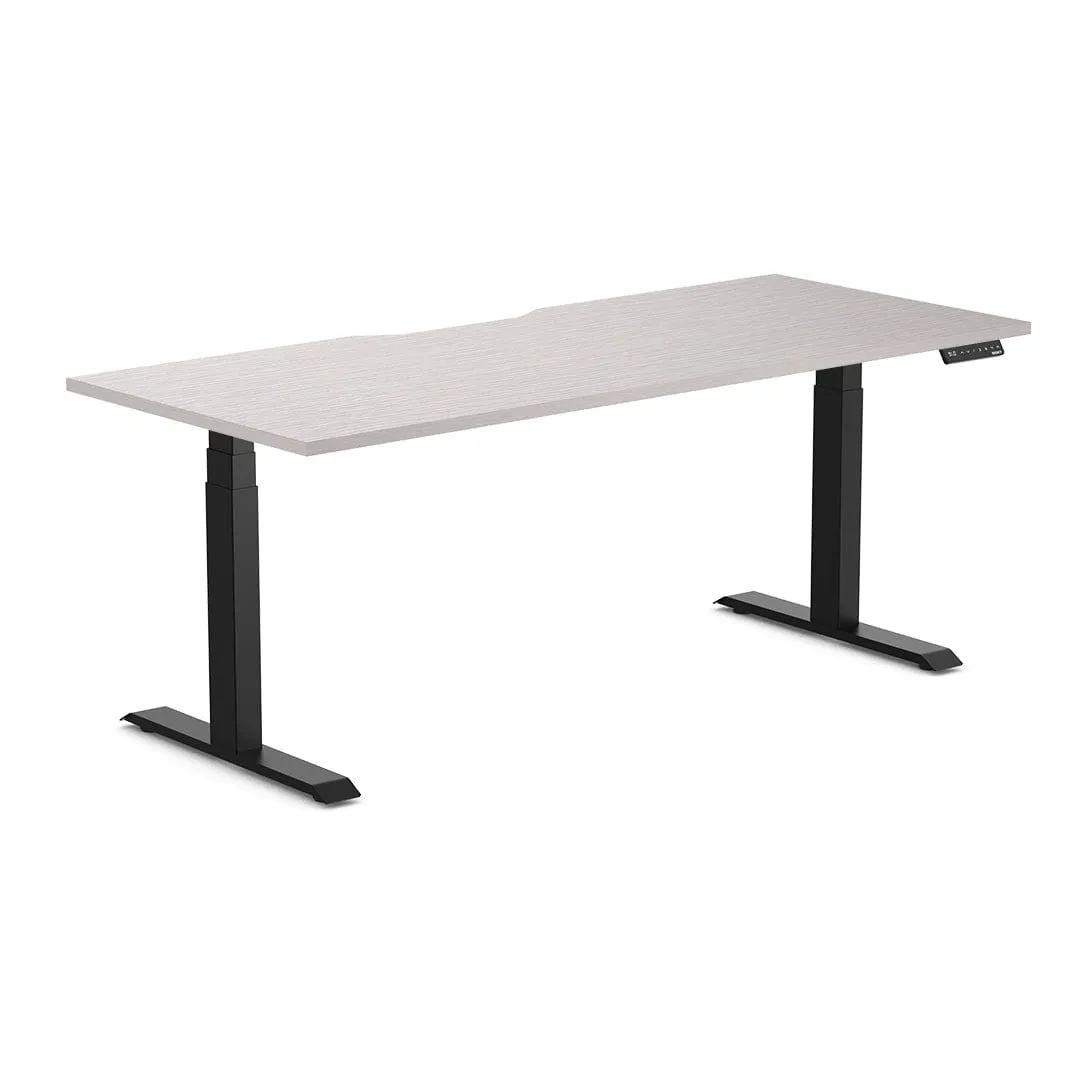 Almost Perfect Desky Dual Scalloped Melamine Sit Stand Desk