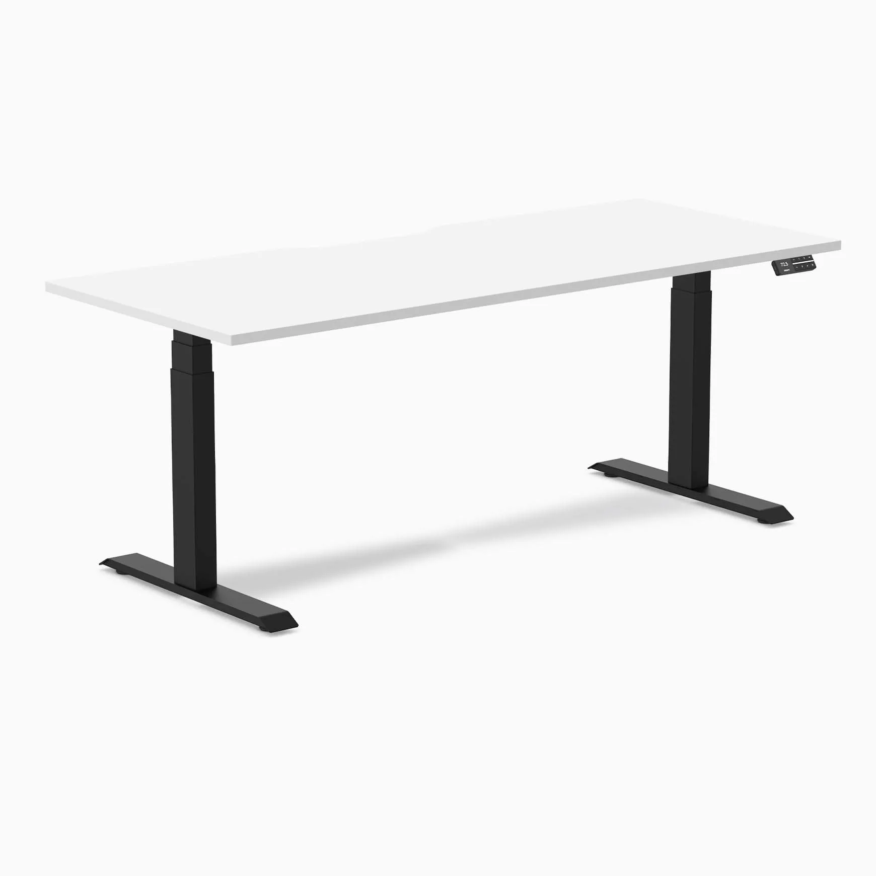 Almost Perfect Desky Dual Scalloped Melamine Sit Stand Desk