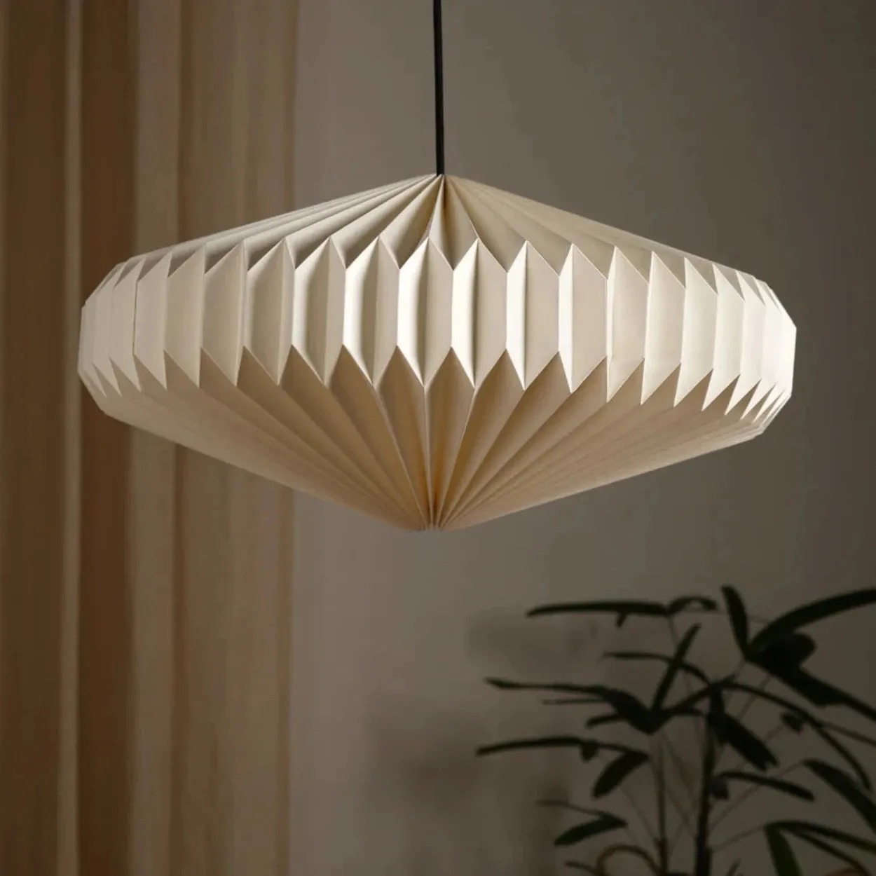 ANKUR COMET ORIGAMI PENDANT LIGHT- PAPER HANDPLEATING HANGING LIGHT