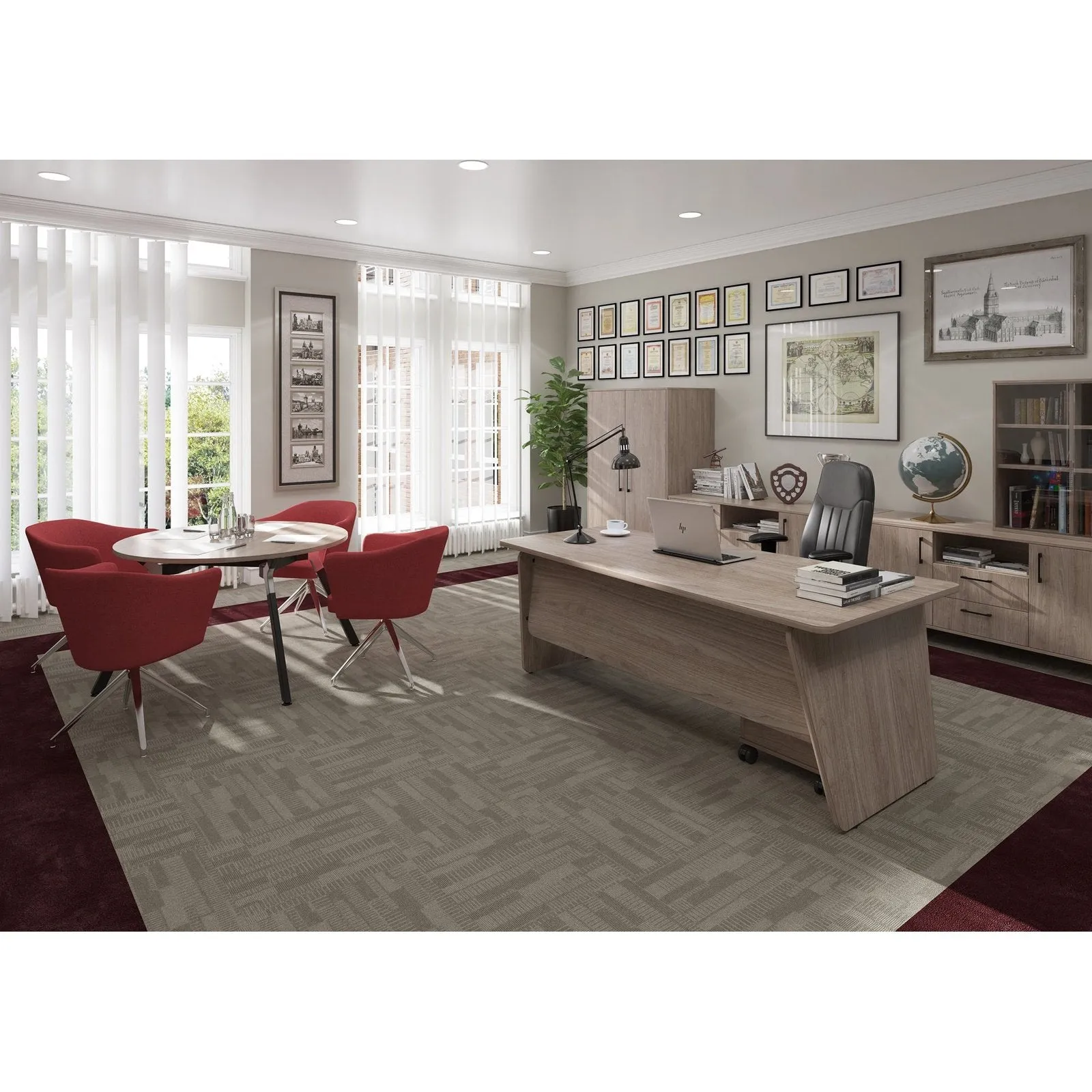 Anson executive 3 drawer mobile pedestal - barcelona walnut
