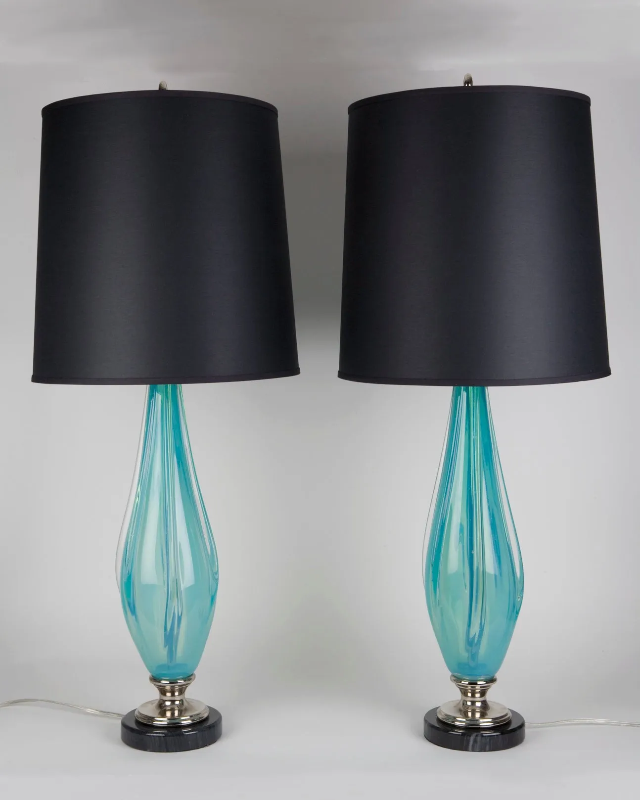 Aquamarine Murano Glass Table Lamps