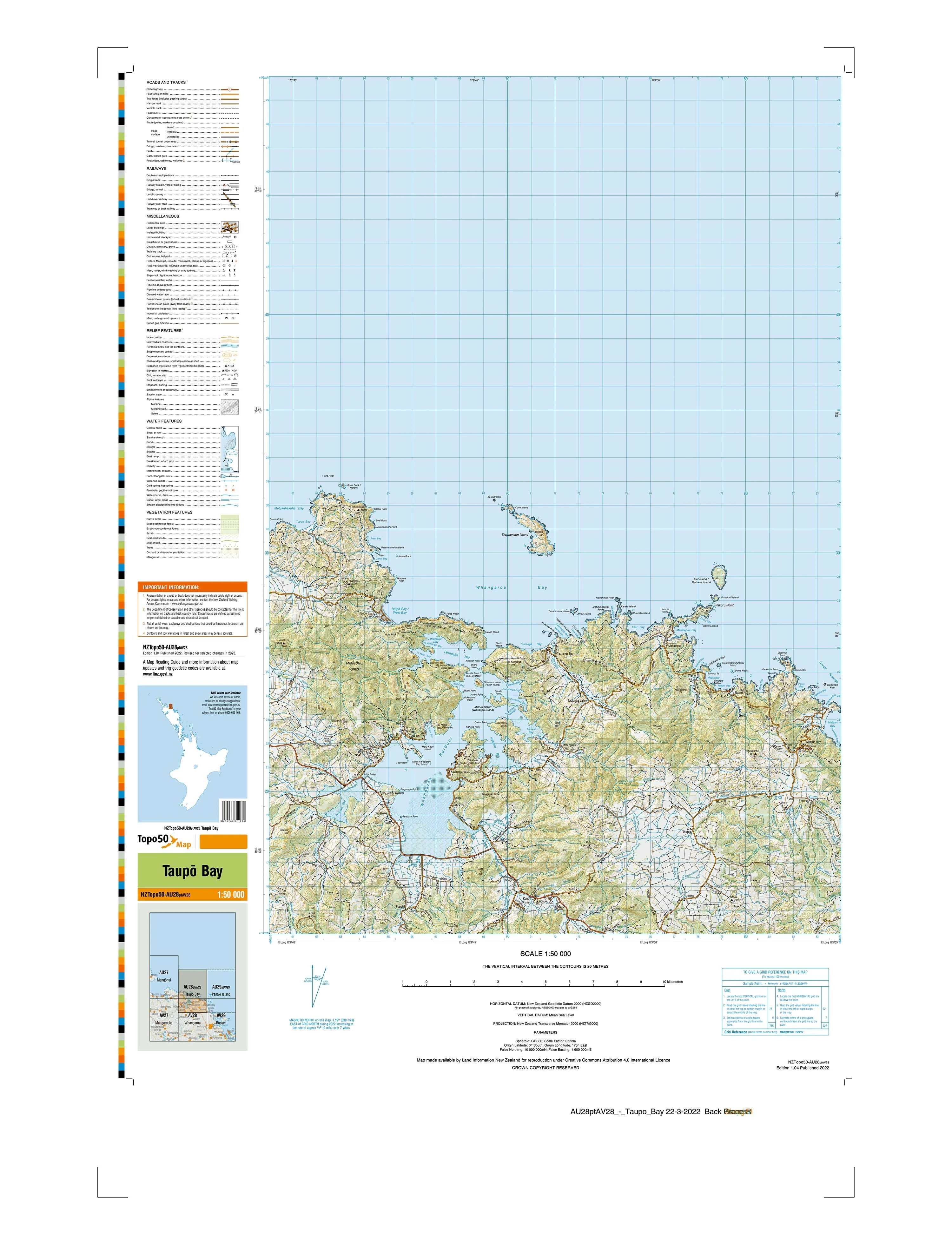 AU28ptAV28 - Taupo Bay Topo50 map