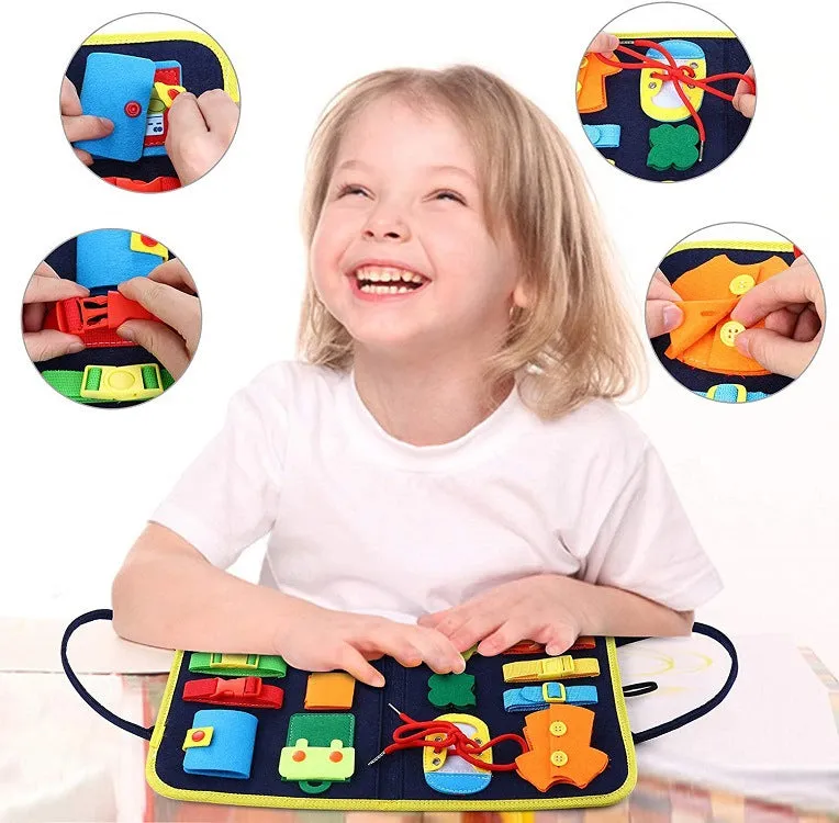 Baby Early Education Preschool Sensory Learning Toy Book Children's Busy Board Dressing And Buttoning Learning | Brodtica.com