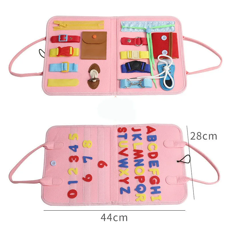 Baby Early Education Preschool Sensory Learning Toy Book Children's Busy Board Dressing And Buttoning Learning | Brodtica.com